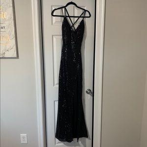Windsor Black Sequin Floor Length Dress